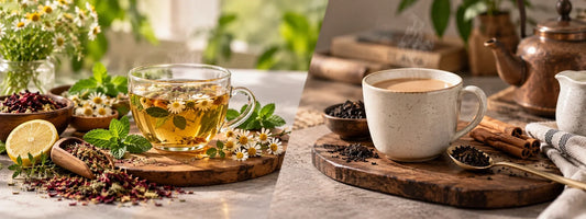 Herbal and regular tea comparison