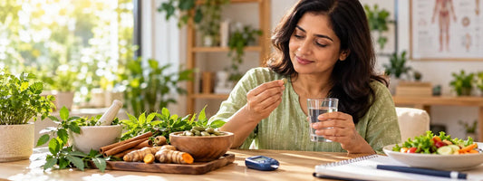 Woman_practicing_mindful_herbal_diabetes_management
