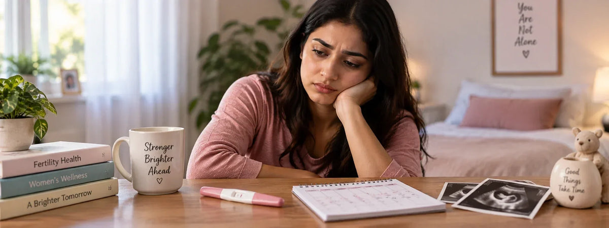 Woman reflecting on fertility concerns