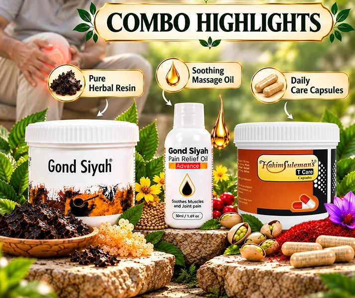 Complete Joint Care Combo Raw Gond Siyah Pain Relief Oil T Care
