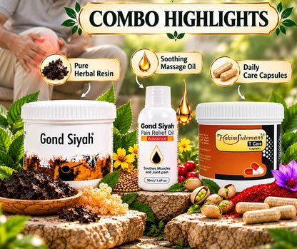 Complete Joint Care Combo Raw Gond Siyah Pain Relief Oil T Care