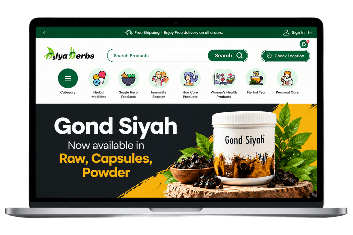 Atiya Herbs website on tablet